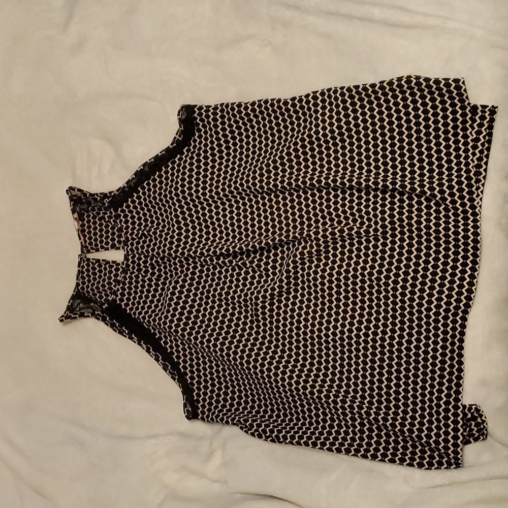 Black Patterned Candies Blouse - Size Jr's Large